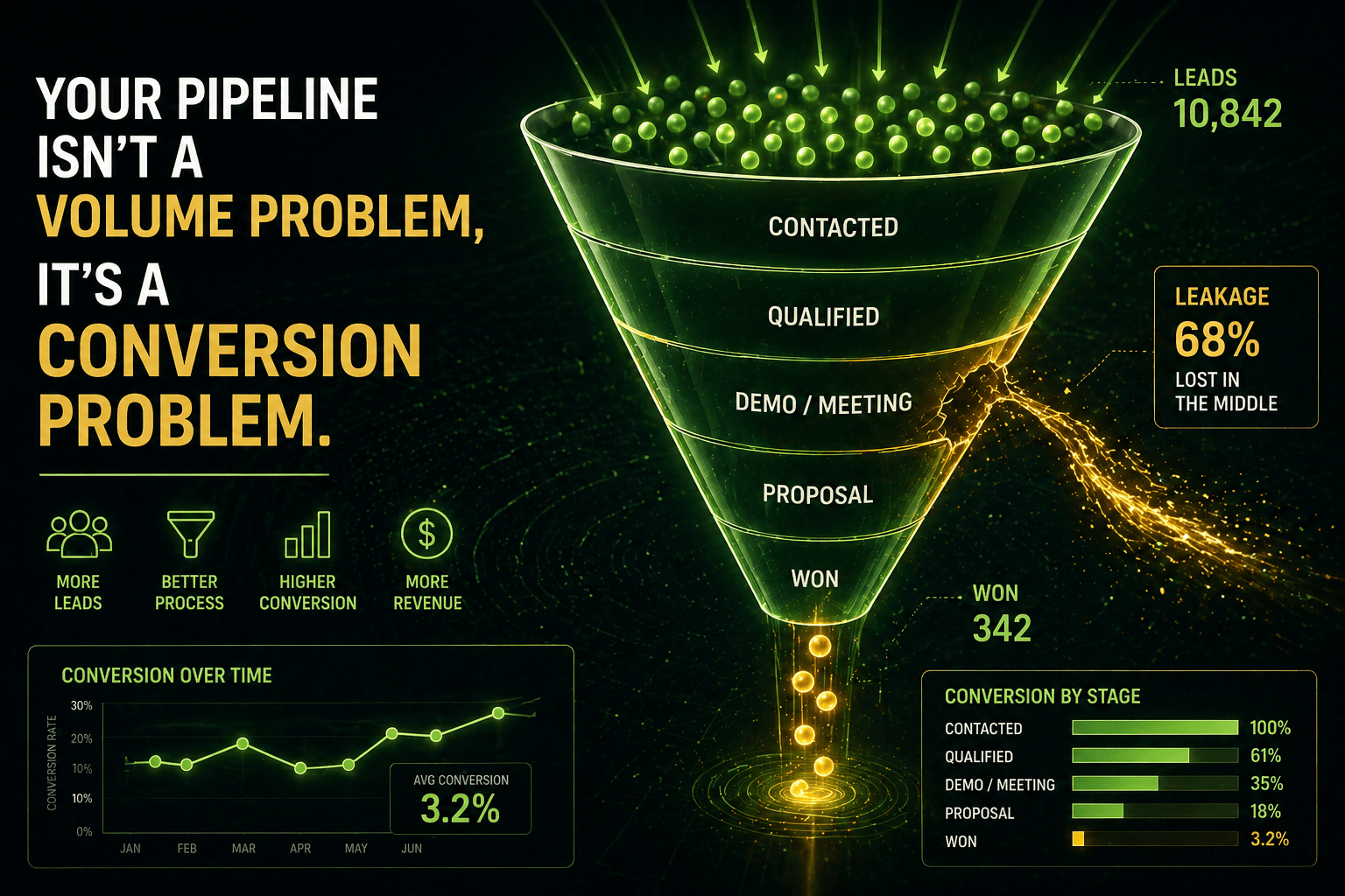 Your Pipeline Isn't a Volume Problem, It's a Conversion Problem